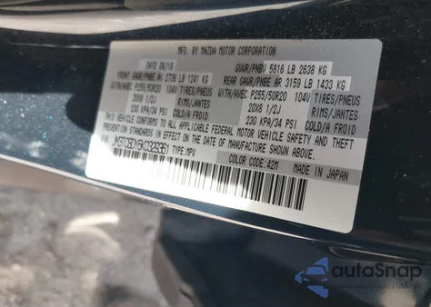 2019 Mazda Cx-9 Grand Touring z USA, uszkodzony, nr VIN JM3TCBDY6K0329361